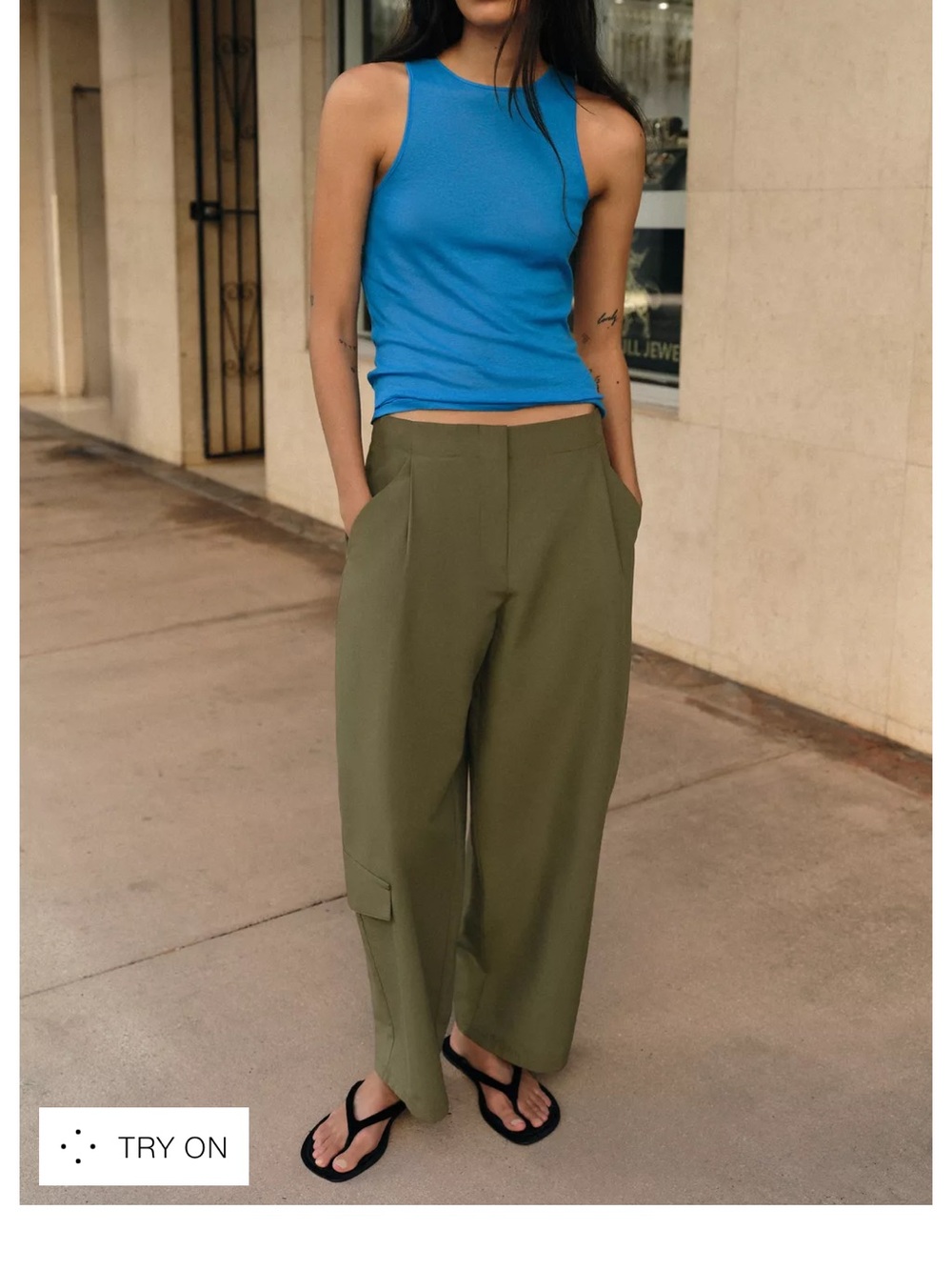 Zara Barrel Leg Utility Pant - size small